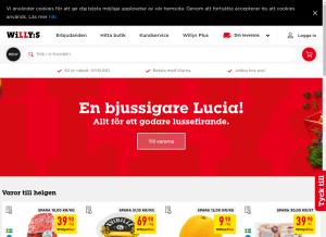 How willys.se looks like on a tablet such as an iPad.