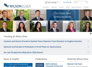 How wilsonelser.com looks like on a tablet such as an iPad.