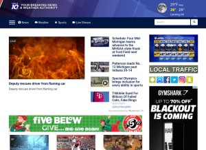 How wilx.com looks like on a tablet such as an iPad.
