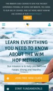 How wimhofmethod.com looks like on a mobile device such as an iPhone.