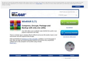 How win-rar.com looks like on a tablet such as an iPad.