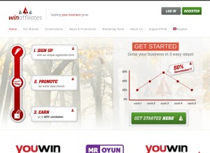 How winaffiliates.com looks like on a tablet such as an iPad.