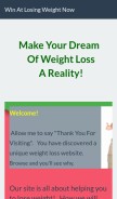 How winatlosingweight.com looks like on a mobile device such as an iPhone.
