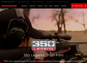 How winchester.com looks like on a tablet such as an iPad.