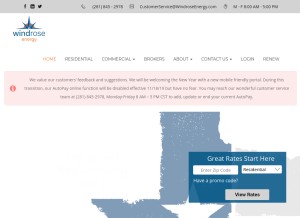 How windroseenergy.com looks like on a tablet such as an iPad.