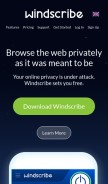 How windscribe.com looks like on a mobile device such as an iPhone.