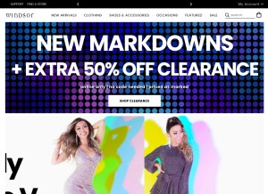 How windsorstore.com looks like on a tablet such as an iPad.