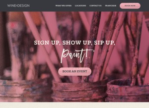How wineanddesign.com looks like on a tablet such as an iPad.