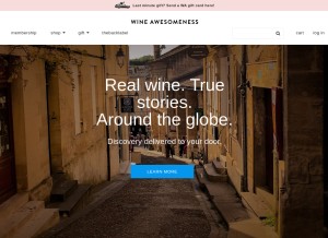 How wineawesomeness.com looks like on a tablet such as an iPad.