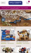 How winecountrygiftbaskets.com looks like on a mobile device such as an iPhone.