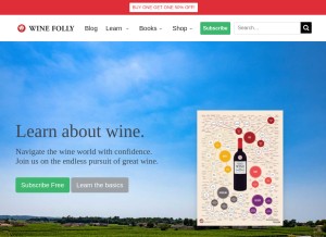 How winefolly.com looks like on a tablet such as an iPad.