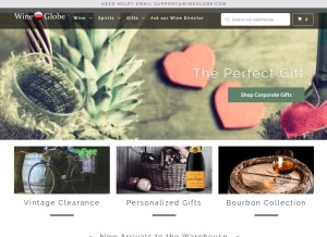How wineglobe.com looks like on a tablet such as an iPad.
