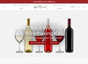 How wineloversonline.ca looks like on a tablet such as an iPad.