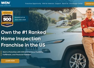 How winfranchising.com looks like on a tablet such as an iPad.