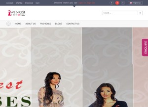 How wings2fashion.com looks like on a tablet such as an iPad.