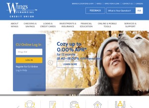 How wingsfinancial.com looks like on a tablet such as an iPad.