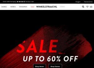 How winkelstraat.nl looks like on a tablet such as an iPad.