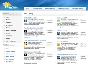 How winsite.com looks like on a tablet such as an iPad.