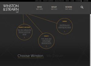 How winston.com looks like on a tablet such as an iPad.