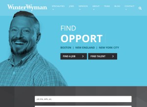 How winterwyman.com looks like on a tablet such as an iPad.