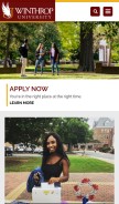 How winthrop.edu looks like on a mobile device such as an iPhone.