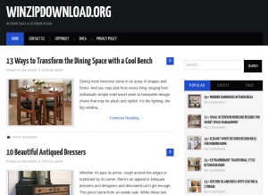 How winzipdownload.org looks like on a tablet such as an iPad.