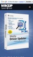 How winzipdriverupdater.com looks like on a mobile device such as an iPhone.