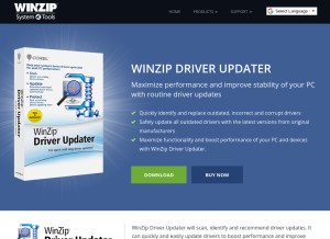 How winzipdriverupdater.com looks like on a tablet such as an iPad.