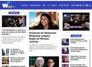 How wipy.tv looks like on a tablet such as an iPad.