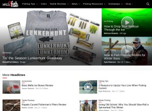 How wired2fish.com looks like on a tablet such as an iPad.