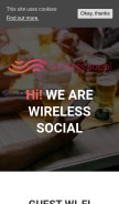 How wireless-social.com looks like on a mobile device such as an iPhone.