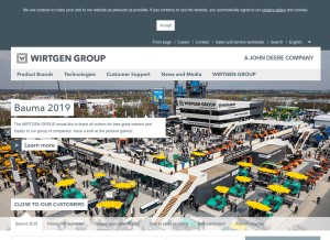 How wirtgen-group.com looks like on a tablet such as an iPad.