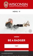 How wisc.edu looks like on a mobile device such as an iPhone.
