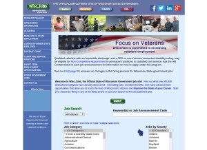 How wisc.jobs looks like on a tablet such as an iPad.