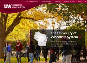 How wisconsin.edu looks like on a tablet such as an iPad.