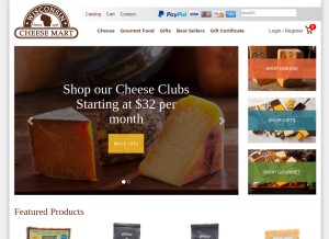 How wisconsincheesemart.com looks like on a tablet such as an iPad.