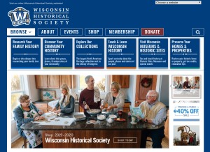 How wisconsinhistory.org looks like on a tablet such as an iPad.