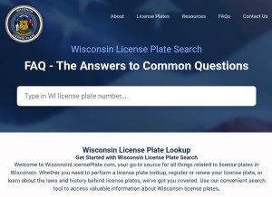 How wisconsinlicenseplate.com looks like on a tablet such as an iPad.
