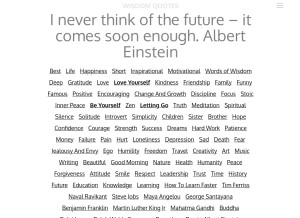 How wisdomquotes.com looks like on a tablet such as an iPad.