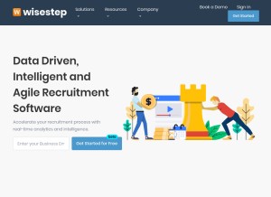 How wisestep.com looks like on a tablet such as an iPad.