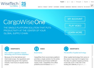 How wisetechglobal.com looks like on a tablet such as an iPad.
