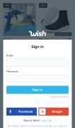 How wish.com looks like on a mobile device such as an iPhone.