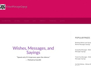 How wishesmessagessayings.com looks like on a tablet such as an iPad.