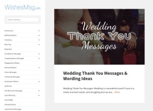How wishesmsg.com looks like on a tablet such as an iPad.