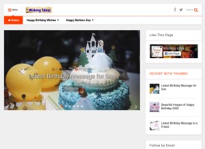How wishingideas.com looks like on a tablet such as an iPad.