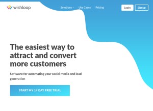 How wishloop.com looks like on a tablet such as an iPad.