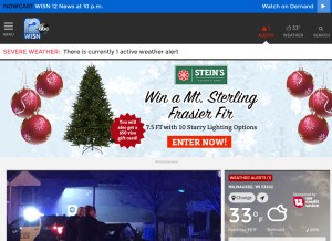 How wisn.com looks like on a tablet such as an iPad.