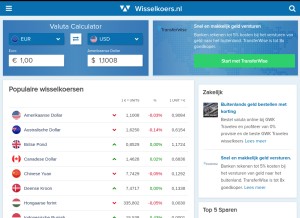 How wisselkoers.nl looks like on a tablet such as an iPad.