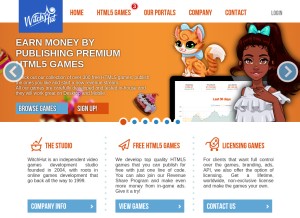 How witchhut.com looks like on a tablet such as an iPad.