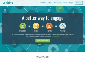 How within3.com looks like on a tablet such as an iPad.